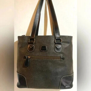 Bric’s black brown leather satchel handbag